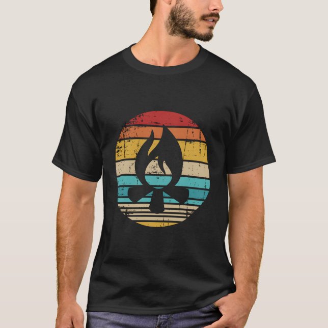 Campfire Camping Vintag T-Shirt (Vorderseite)