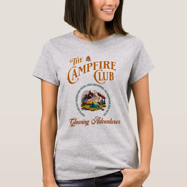 Campfire Club Camping Außenbereich T-Shirt (Vorderseite)