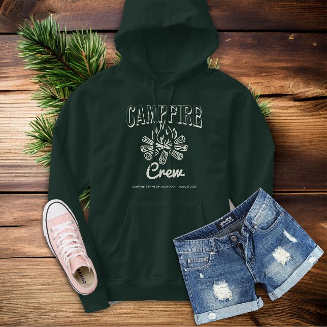 Campfire Crew Bridesmaid Cam Bachelorette Geschenk Hoodie (camp bachelorette party forest green campfire crew bachelorette shirt)