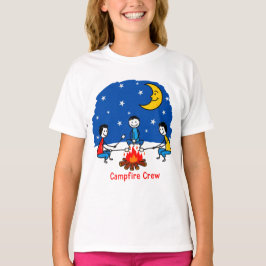 Campfire Crew Kids Crayon Night Scene T-Shirt