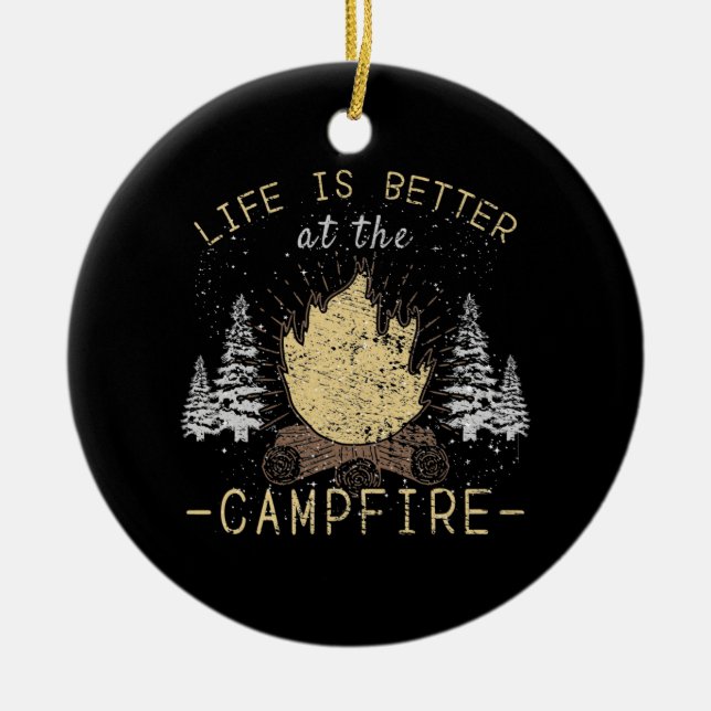 Campfire - Das Leben wird besser durch das Campfeu Keramik Ornament (Vorne)