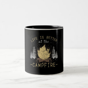 Campfire - Das Leben wird besser durch das Campfeu Zweifarbige Tasse