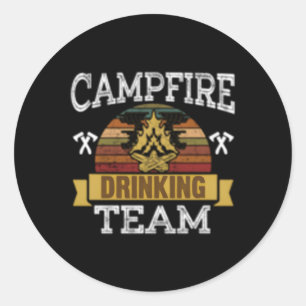 Campfire Drink Team Camg Camper Runder Aufkleber