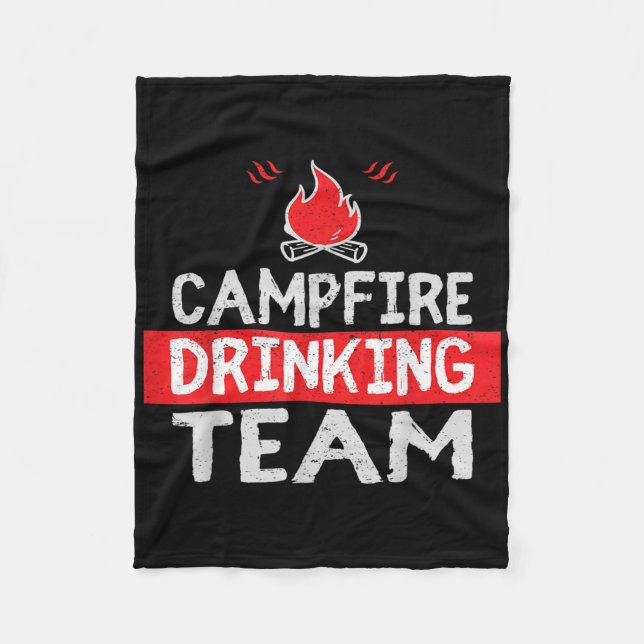 Campfire Drink Team Funny Camping Geschenk Fleecedecke (Vorderseite)