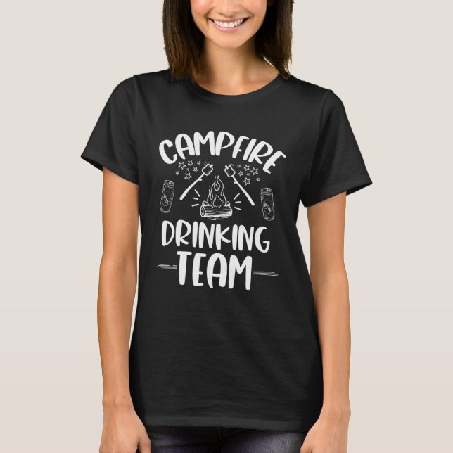 Campfire Drinking Team  Beer Camping  Smores Women T-Shirt (Vorderseite)