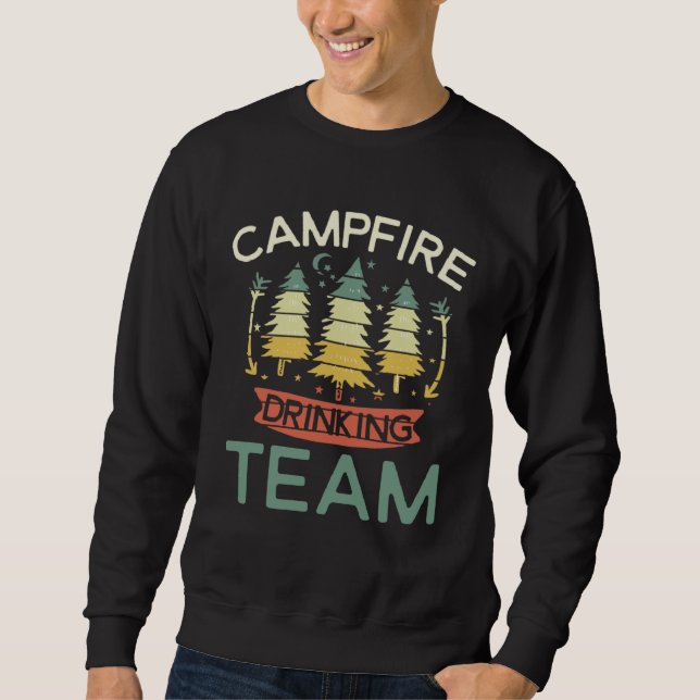 Campfire Drinking Team  RV Camping  Men Camp Beer Sweatshirt (Vorderseite)