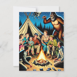 Campfire-Geschichten | Funny Retro Blank Postkarte