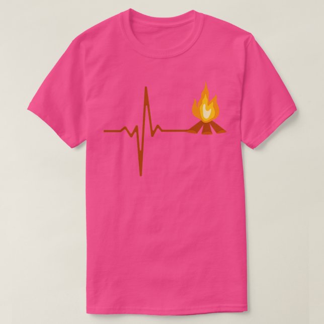 Campfire Heartbeat Camping 2 T-Shirt (Design vorne)