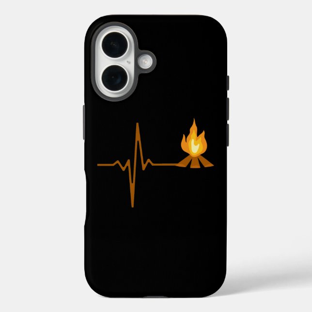 Campfire Heartbeat Camping Case-Mate iPhone Hülle (Rückseite)