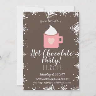 Campfire Hot Chocolate und Schneeflocken Winter Pa Ankündigung