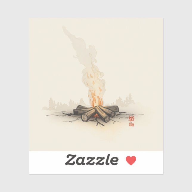 campfire-inspired painting images aufkleber (Blatt)