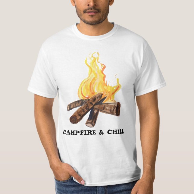 CAMPFIRE & KIND Camping Bonfire Wasserfarbe T-Shirt (Vorderseite)