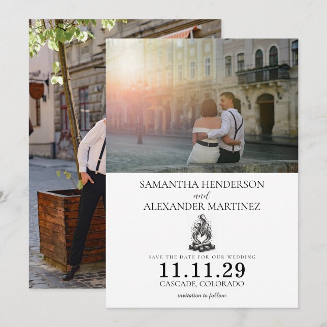 Campfire Love Save The Date (Vorne/Hinten)