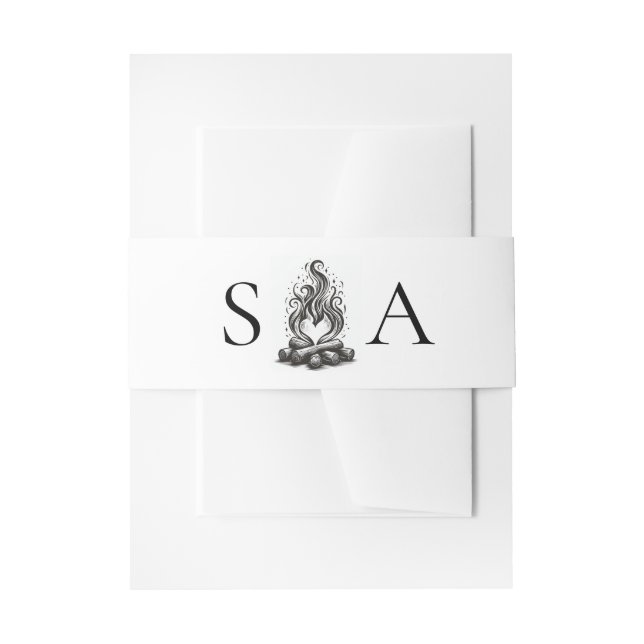 Campfire Love Wedding Einladungsbanderole (Vorderseite Beispiel)