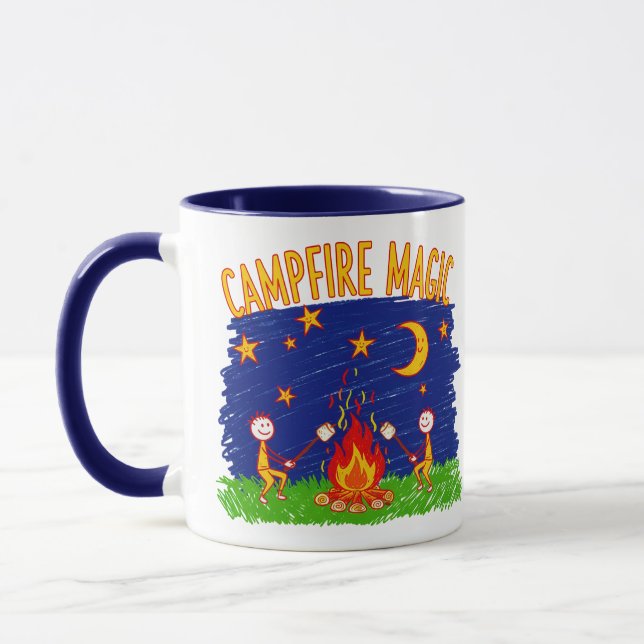 Campfire Magic Kids Camping Night Art Tasse (Links)