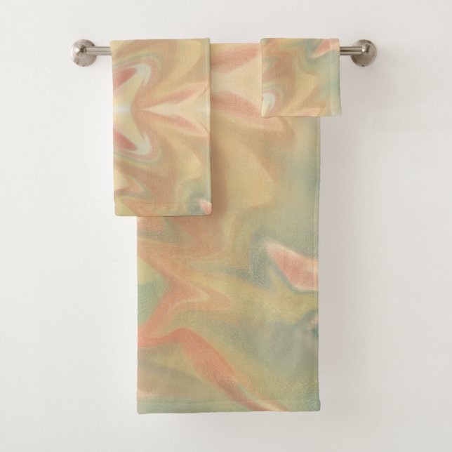 Campfire-Marmorwasserfarbe Badhandtuch Set (Insitu)