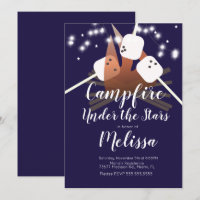 Campfire Marshmallows Sterne Camping Außenbereich 