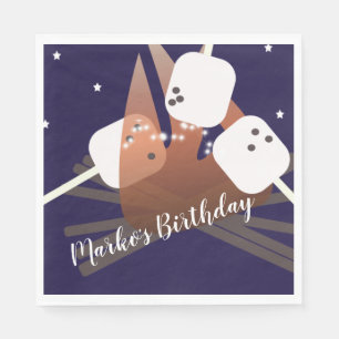 Campfire Marshmallows Sterne Camping Außenbereich Serviette