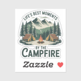 Campfire Moments Sticker | Retro Camping Tent