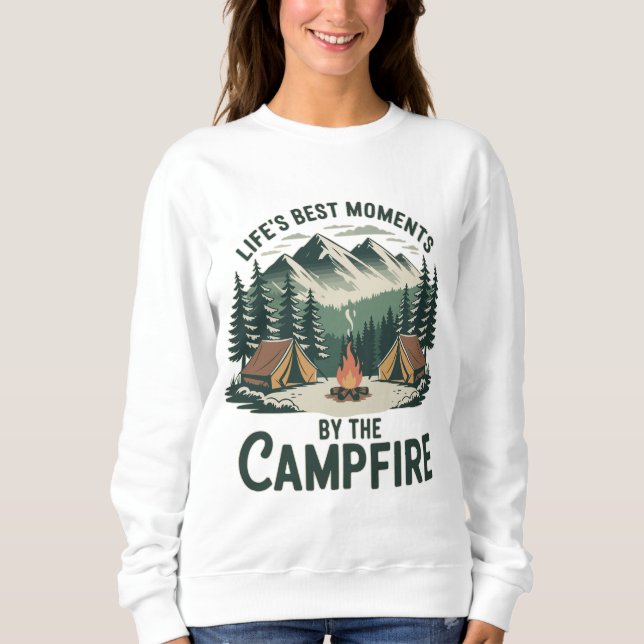 Campfire Moments Vintage Mountain Scene | Women’s  Sweatshirt (Vorderseite)