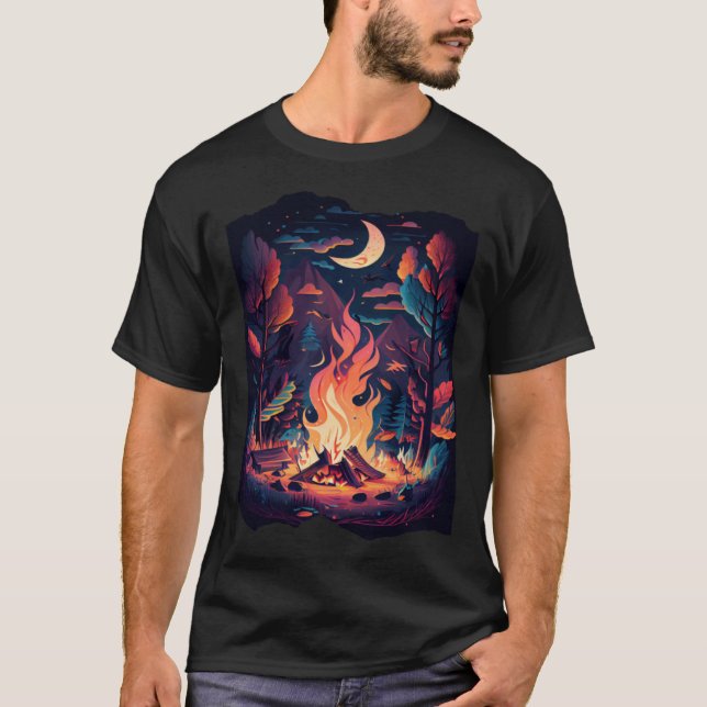 Campfire Outdoor Bushcraft Camping Nature Hiking C T-Shirt (Vorderseite)