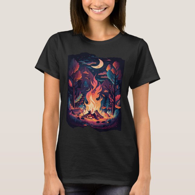 Campfire Outdoor Bushcraft Camping Nature Hiking C T-Shirt (Vorderseite)