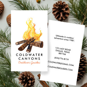 Campfire Outdoorsy Camp Wandern Visitenkarte