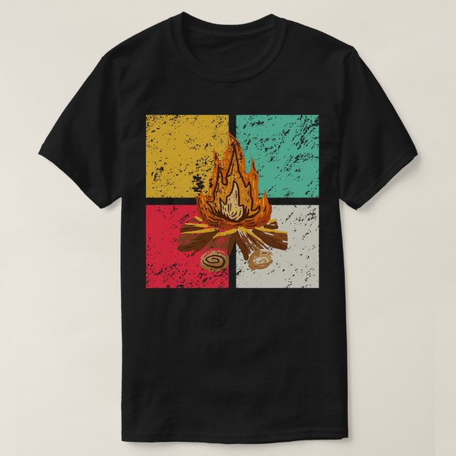 Campfire Retro Vintage T-Shirt (Design vorne)