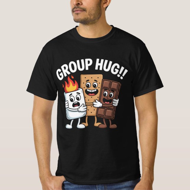 Campfire S’mores Vibes Funny Group Hug Camping Tee (Vorderseite)
