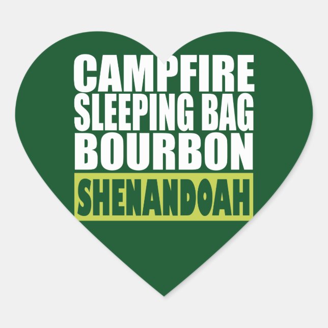 Campfire Schlaftasche Bourbon Shenandoah Herz-Aufkleber (Vorderseite)