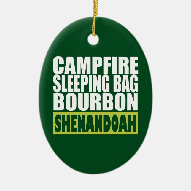 Campfire Schlaftasche Bourbon Shenandoah Keramik Ornament (Vorne)