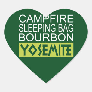 Campfire Schlaftasche Bourbon Yosemite Herz-Aufkleber