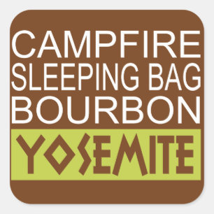 Campfire Schlaftasche Bourbon Yosemite Quadratischer Aufkleber