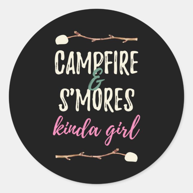 Campfire S'Mores Kinda Camper Food Runder Aufkleber (Vorderseite)