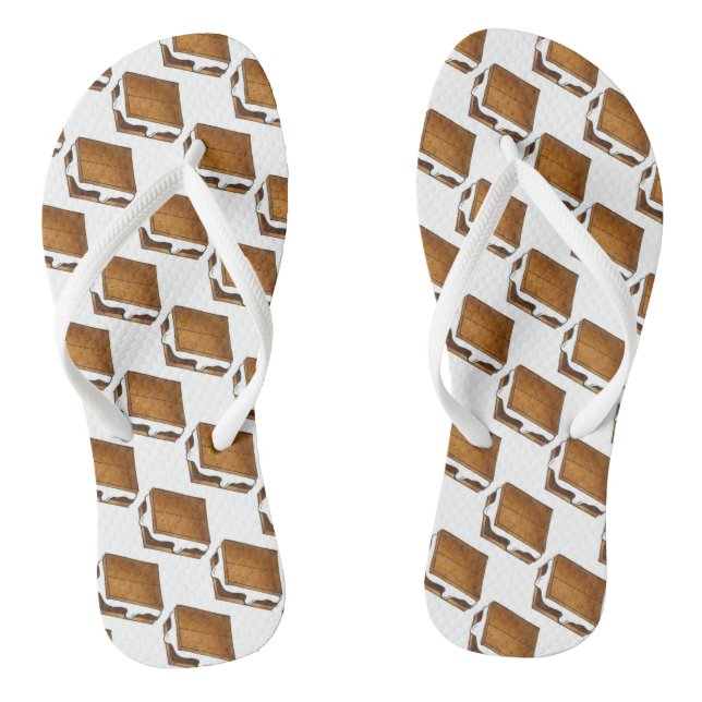 Campfire Smores Marshmallow Camp Smore Flip Flops (Fußbett)