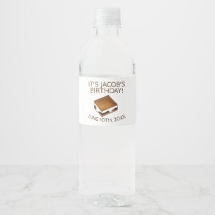 Campfire S'mores Marshmallow Smores Geburtstagspar Wasserflaschenetikett