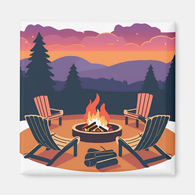 Campfire Sunset Magnet (Vorne)