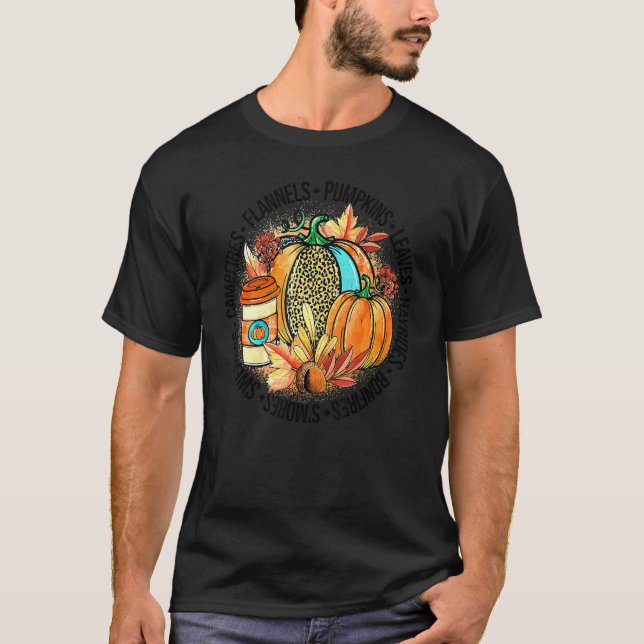 Campfires Flannels Pumpkins Spice Leaves Hayrides  T-Shirt (Vorderseite)
