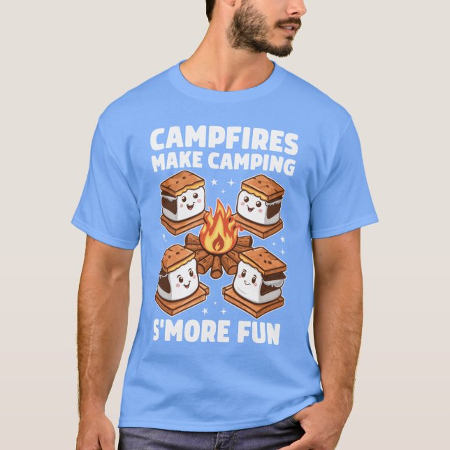 Campfires Make Camping Smore Fun Nature Camp Fire  T-Shirt (Vorderseite)