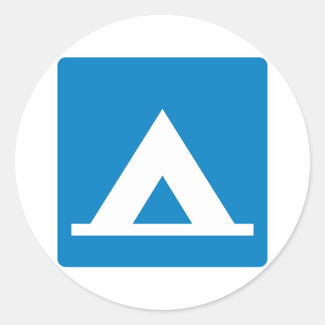 Campground Highway-Zeichen Runder Aufkleber (Vorderseite)