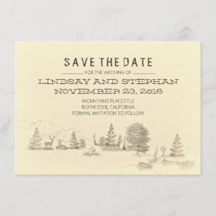 Campground Illustration Camping SAVE THE DATE Kart