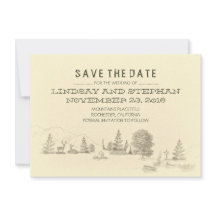 Campground Illustration Camping SAVE THE DATE Kart