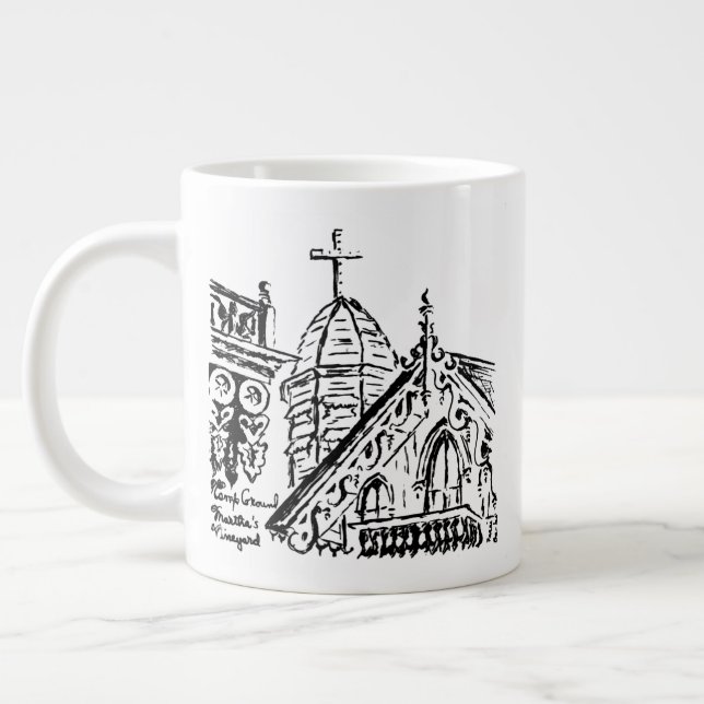 Campground Motif by Babbie - Martha's Vineyard Jumbo-Tasse (Links)