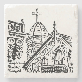 Campground Motif von Babbie - Martha's Vineyard Steinuntersetzer