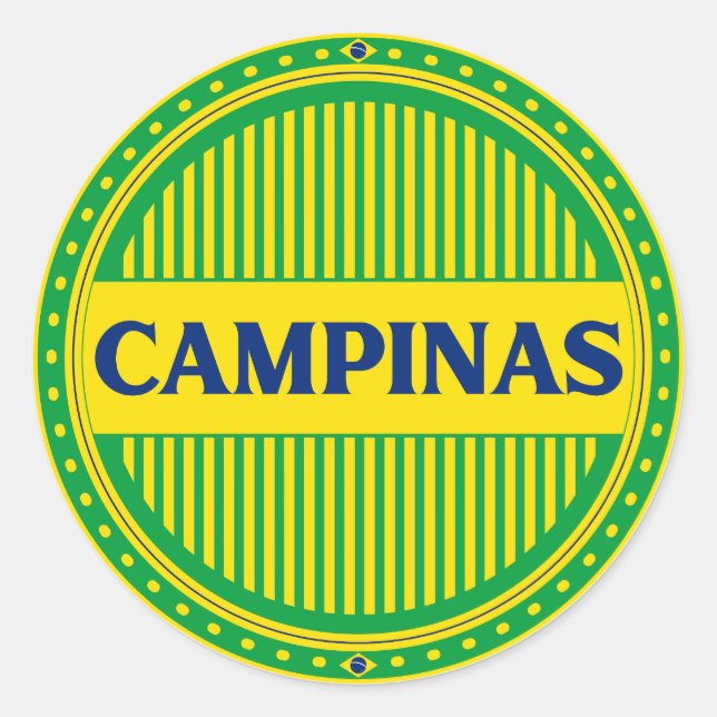 Campinas City Pride – Brazilian Identity Runder Aufkleber (Vorderseite)