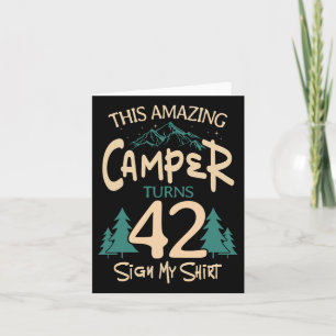 Camping 42. Geburtstag Camper Party Campfire Zelt  Karte