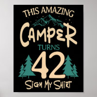 Camping 42. Geburtstag Camper Party Campfire Zelt 