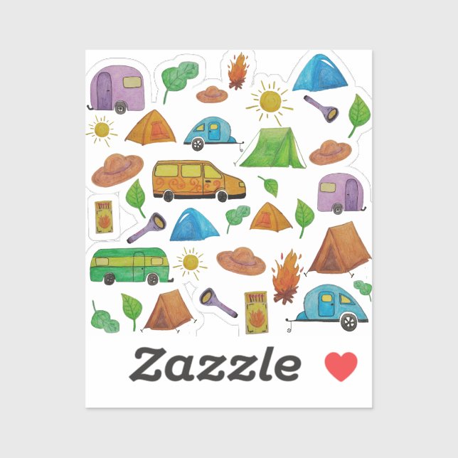 Camping-Abenteuer Aufkleber (Blatt)