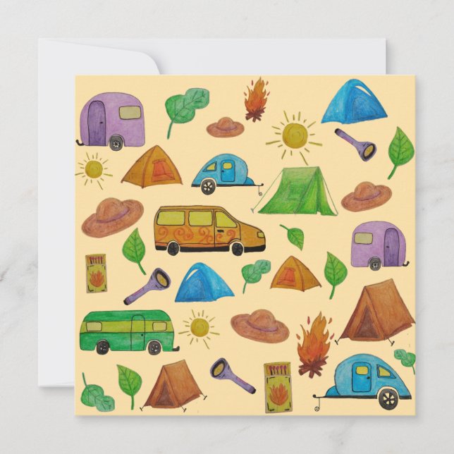 Camping-Abenteuer Einladung (Vorderseite)