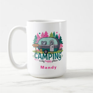 Camping-Abenteuer-Geschenktasse mit Namen Kaffeetasse